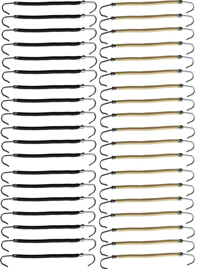 NSBELL 40PCS Ponytails Hooks Elastic Band Hair Clips Rubber Bands Holder Hair Styling for Women Girls (Black and Apricot) - Image 1